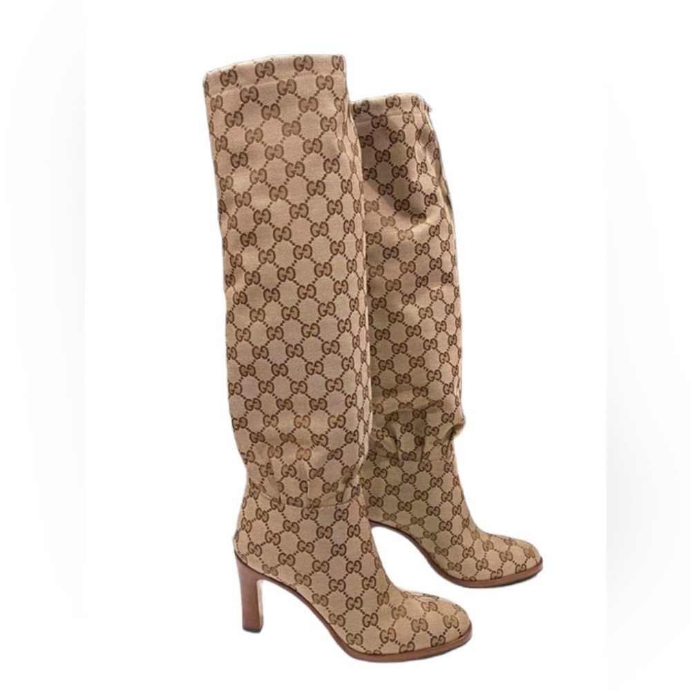 Gucci Beige Over the Knee Boots